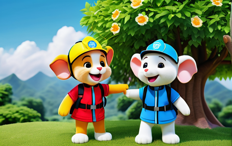 베이비버스 인기 에피소드 톱10 - **Prompt:** An animated scene featuring BabyBus characters Kiki and Miumiu, both wearing full, brigh...