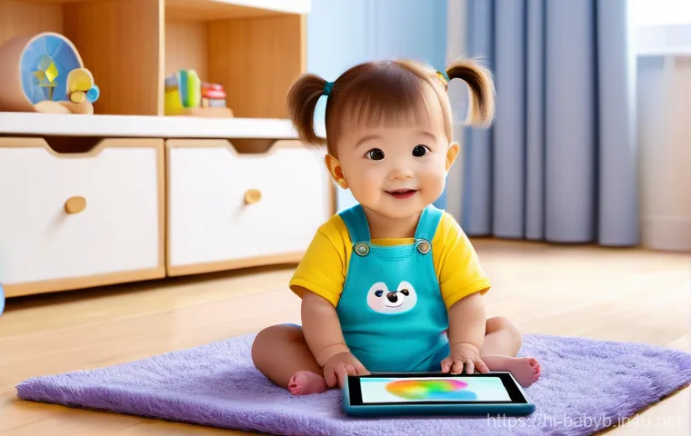 베이비버스 관련 온라인 커뮤니티 - **Prompt 1: Joyful Digital Learning with BabyBus**
"A happy and curious toddler, aged 2-3 years ...